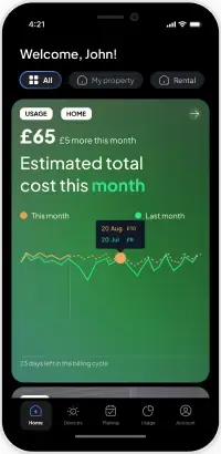 myWatts mobile app graph interface